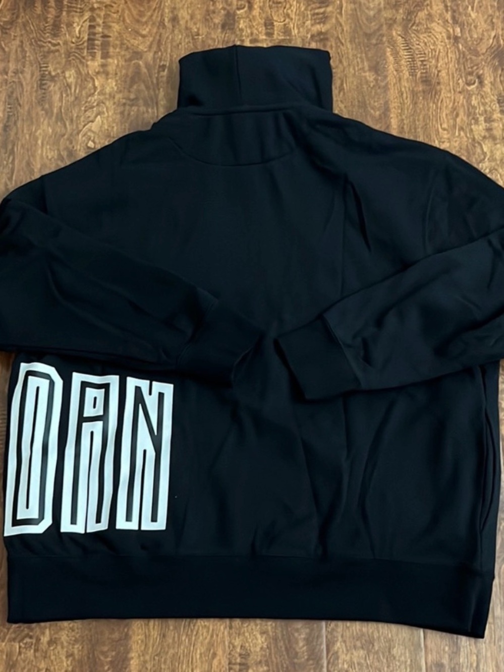 Jordan Black Hoodie with Gray Hood Lining and White Graphic - Picture 7 of 7